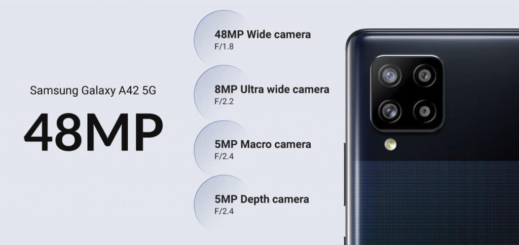 دوربین گوشی موبایل سامسونگ مدل Galaxy A42 5G دو سیم کارت ظرفیت 128 گیگابایت