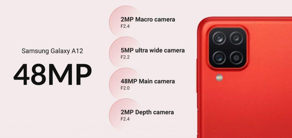 دوربین گوشی موبایل سامسونگ مدل Galaxy A12 دو سیم کارت ظرفیت 64 گیگابایت