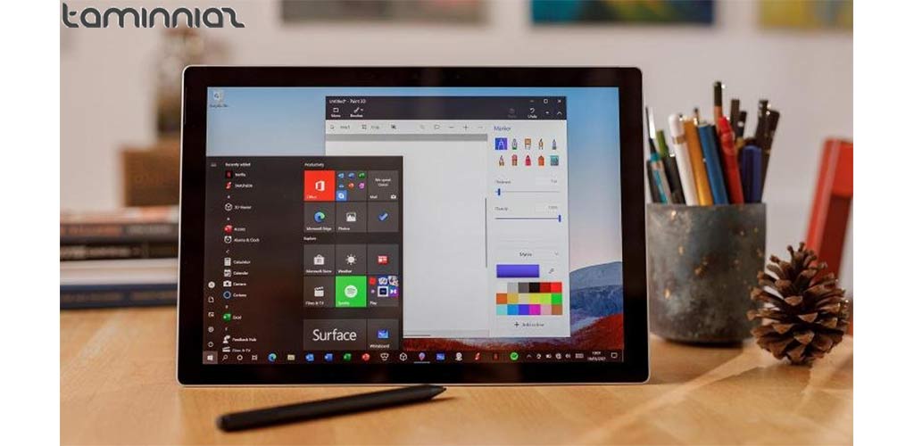 تبلت مایکروسافت مدل Surface Pro 7 Plus - E به همراه کیبورد Black Type Cover 00