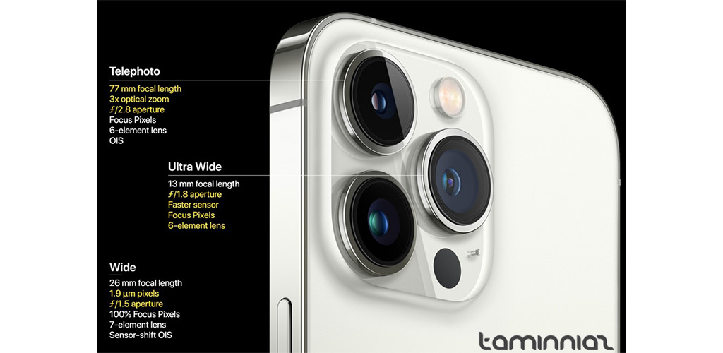 دوربین گوشی موبایل اپل آیفون 13 pro max با ظرفیت 1 ترابایت و 8 گیگابایت رم