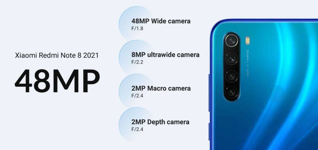 دوربین گوشی شیائومی Redmi Note 8 2021 دو سیم کارت ظرفیت 64 گیگابایت و رم 4 گیگابایت